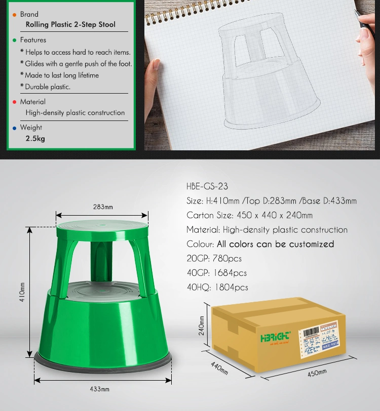 Colorful Firm Low Price High Quality Plastic Step Stool