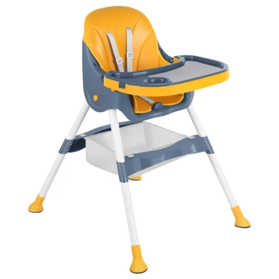 Klappbarer Baby-Essstuhl aus Edelstahlrohr, neues Design, tragbarer Baby-Ess-Hochstuhl für die Fütterung von Kleinkindern