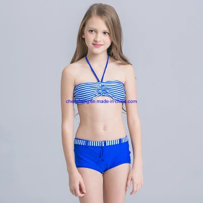 Teenager Alter Kinder Badeanzug Bikini Großhandel Sommermode Beachwear Niedliche Mädchen Regenbogen Badeanzug Badeanzug Bademode