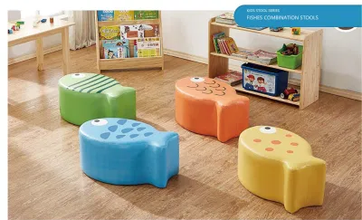 Osmanischer Hocker für den Kindergarten, Aufbewahrungshocker, Kinder-Cartoon-Hocker, Kinderholz-Obsthocker, Kindergarten-Klassenzimmerhocker, Baby-Heimhocker